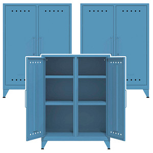 AKTION: 3 BISLEY Sideboards Fern Middle, FERMID605P3 blau 80,0 x 40,0 x 110,0 cm von Bisley