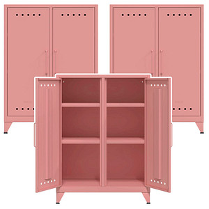 AKTION: 3 BISLEY Sideboards Fern Middle, FERMID620P3 pastelpink 80,0 x 40,0 x 110,0 cm von Bisley