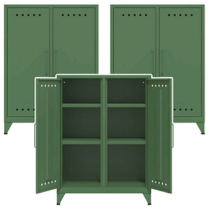 AKTION: 3 BISLEY Sideboards Fern Middle, FERMID623P3 olivgrün 80,0 x 40,0 x 110,0 cm von Bisley