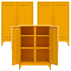 AKTION: 3 BISLEY Sideboards Fern Middle, FERMID642P3 gelb 80,0 x 40,0 x 110,0 cm von Bisley