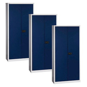 AKTION: 3 BISLEY Stahlschränke Universal E782A04505P3 lichtgrau, oxofordblau 91,4 x 40,0 x 195,0 cm, aufgebaut AKTION: 3 BISLEY Stahlschränke Universal E782A04505P3 lichtgrau, oxofordblau 91,4 x 40,0 x 195,0 cm, aufgebaut von Bisley