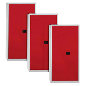AKTION: 3 BISLEY Stahlschränke Universal E782A04506P3 lichtgrau, kardinalrot 91,4 x 40,0 x 195,0 cm, aufgebaut AKTION: 3 BISLEY Stahlschränke Universal E782A04506P3 lichtgrau, kardinalrot 91,4 x 40,0 x 195,0 cm, aufgebaut von Bisley