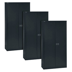 AKTION: 3 BISLEY Stahlschränke Universal E782A04633P3 schwarz 91,4 x 40,0 x 195,0 cm, aufgebaut AKTION: 3 BISLEY Stahlschränke Universal E782A04633P3 schwarz 91,4 x 40,0 x 195,0 cm, aufgebaut von Bisley