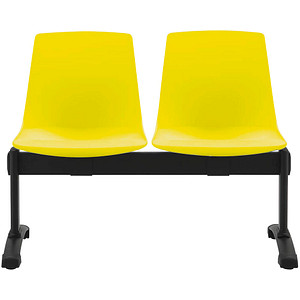 BISLEY 2-Sitzer Traversenbank BLOOM gelb schwarz Kunststoff von Bisley