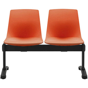 BISLEY 2-Sitzer Traversenbank BLOOM orange schwarz Kunststoff von Bisley