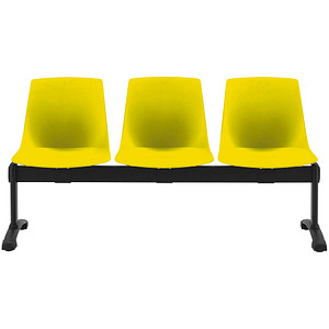 BISLEY 3-Sitzer Traversenbank BLOOM gelb schwarz Kunststoff von Bisley