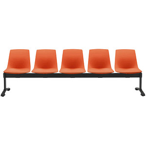 BISLEY 5-Sitzer Traversenbank BLOOM orange schwarz Kunststoff von Bisley