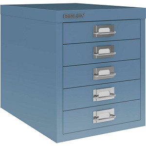 BISLEY MultiDrawer™ L125 Schubladenschrank blau 5 Schubladen 27,9 x 38,0 x 32,5 cm von Bisley