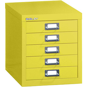 BISLEY MultiDrawer™ L125 Schubladenschrank gelb 5 Schubladen 27,9 x 38,0 x 32,5 cm von Bisley