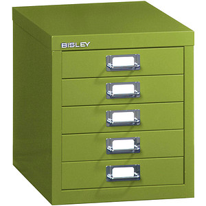 BISLEY MultiDrawer™ L125 Schubladenschrank grün 5 Schubladen 27,9 x 38,0 x 32,5 cm von Bisley