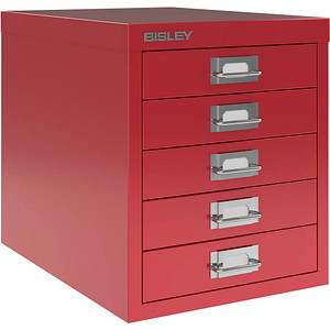 BISLEY MultiDrawer™ L125 Schubladenschrank kardinalrot 5 Schubladen 27,9 x 38,0 x 32,5 cm von Bisley