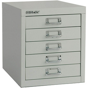 BISLEY MultiDrawer™ L125 Schubladenschrank lichtgrau 5 Schubladen 27,9 x 38,0 x 32,5 cm von Bisley