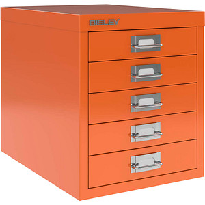 BISLEY MultiDrawer™ L125 Schubladenschrank orange 5 Schubladen 27,9 x 38,0 x 32,5 cm von Bisley