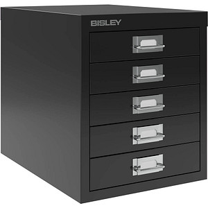 BISLEY MultiDrawer™ L125 Schubladenschrank schwarz 5 Schubladen 27,9 x 38,0 x 32,5 cm von Bisley