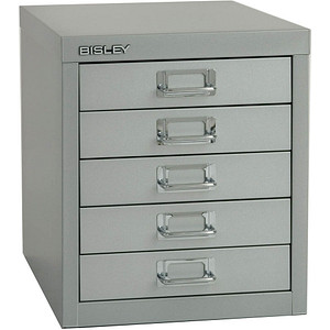 BISLEY MultiDrawer™ L125 Schubladenschrank silber 5 Schubladen 27,9 x 38,0 x 32,5 cm von Bisley