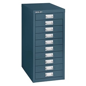 BISLEY MultiDrawer™ L2910 Schubladenschrank blau 10 Schubladen 27,8 x 38,0 x 59,0 cm von Bisley