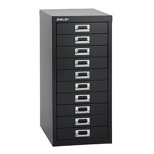 BISLEY MultiDrawer™ L2910 Schubladenschrank schwarz 10 Schubladen 27,8 x 38,0 x 59,0 cm von Bisley