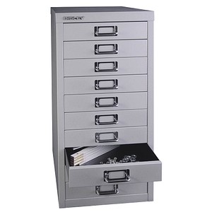 BISLEY MultiDrawer™ L2910 Schubladenschrank silber 10 Schubladen 27,8 x 38,0 x 59,0 cm von Bisley