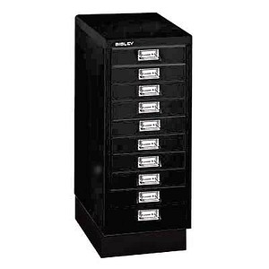 BISLEY MultiDrawer™ L2910S Schubladenschrank schwarz 10 Schubladen 27,8 x 38,0 x 67,0 cm von Bisley