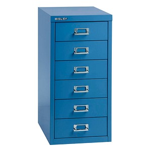 BISLEY MultiDrawer™ L296 Schubladenschrank blau 6 Schubladen 27,8 x 38,0 x 59,0 cm von Bisley