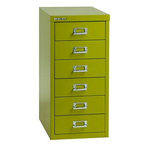 BISLEY MultiDrawer™ L296 Schubladenschrank grün 6 Schubladen 27,8 x 38,0 x 59,0 cm von Bisley