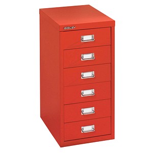 BISLEY MultiDrawer™ L296 Schubladenschrank kardinalrot 6 Schubladen 27,8 x 38,0 x 59,0 cm von Bisley