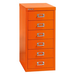 BISLEY MultiDrawer™ L296 Schubladenschrank orange 6 Schubladen 27,8 x 38,0 x 59,0 cm von Bisley