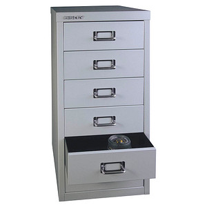 BISLEY MultiDrawer™ L296 Schubladenschrank silber 6 Schubladen 27,8 x 38,0 x 59,0 cm von Bisley