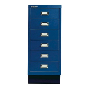 BISLEY MultiDrawer™ L296S Schubladenschrank oxfordblau 6 Schubladen 27,8 x 38,0 x 67,0 cm von Bisley