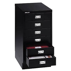 BISLEY MultiDrawer™ L296S Schubladenschrank schwarz 6 Schubladen 27,8 x 38,0 x 67,0 cm von Bisley