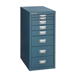 BISLEY MultiDrawer™ L298 Schubladenschrank blau 8 Schubladen 27,8 x 38,0 x 59,0 cm von Bisley