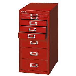 BISLEY MultiDrawer™ L298 Schubladenschrank kardinalrot 8 Schubladen 27,8 x 38,0 x 59,0 cm von Bisley