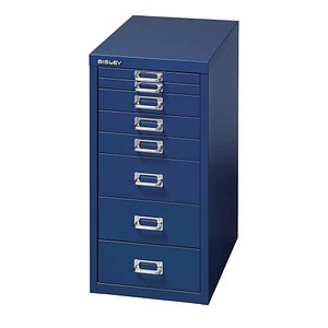 BISLEY MultiDrawer™ L298 Schubladenschrank oxfordblau 8 Schubladen 27,8 x 38,0 x 59,0 cm von Bisley