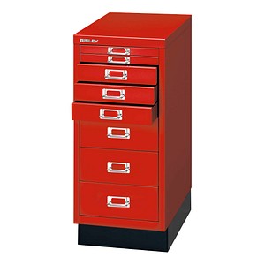 BISLEY MultiDrawer™ L298S Schubladenschrank kardinalrot 8 Schubladen 27,8 x 38,0 x 67,0 cm von Bisley