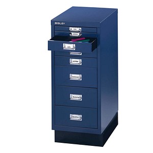 BISLEY MultiDrawer™ L298S Schubladenschrank oxfordblau 8 Schubladen 27,8 x 38,0 x 67,0 cm von Bisley