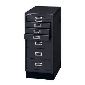 BISLEY MultiDrawer™ L298S Schubladenschrank schwarz 8 Schubladen 27,8 x 38,0 x 67,0 cm von Bisley