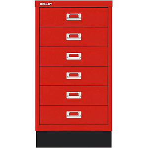 BISLEY MultiDrawer™ L29A36S Schubladenschrank kardinalrot 6 Schubladen 34,9 x 43,2 x 67,0 cm von Bisley