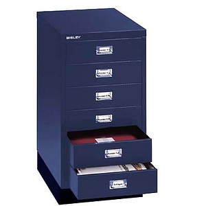 BISLEY MultiDrawer™ L29A36S Schubladenschrank oxfordblau 6 Schubladen 34,9 x 43,2 x 67,0 cm von Bisley