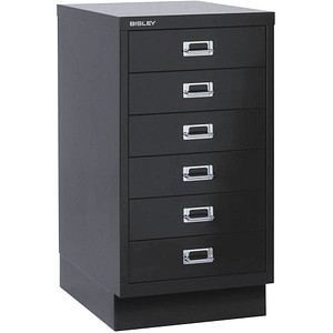 BISLEY MultiDrawer™ L29A36S Schubladenschrank schwarz 6 Schubladen 34,9 x 43,2 x 67,0 cm von Bisley