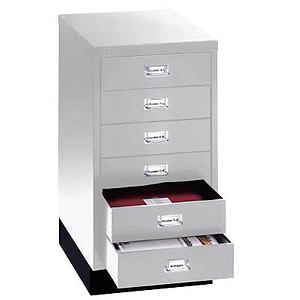 BISLEY MultiDrawer™ L29A36S Schubladenschrank silber 6 Schubladen 34,9 x 43,2 x 67,0 cm von Bisley