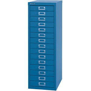 BISLEY MultiDrawer™ L3915 Schubladenschrank blau 15 Schubladen 27,8 x 38,0 x 85,7 cm von Bisley