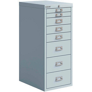 BISLEY MultiDrawer™ Schubladenschrank lichtgrau 8 Schubladen 27,9 x 40,8 x 67,0 cm von Bisley