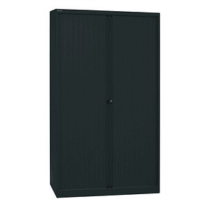 BISLEY Rollladenschrank schwarz 4 Fachböden 120,0 x 43,0 x 198,0 cm von Bisley