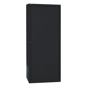 BISLEY Rollladenschrank schwarz 4 Fachböden 80,0 x 43,0 x 198,0 cm von Bisley