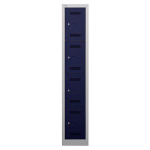 BISLEY Schließfachschrank MonoBloc ML03S4 lichtgrau, oxfordblau ML03S4505, 4 Schließfächer 32,2 x 50,0 x 170,0 cm von Bisley