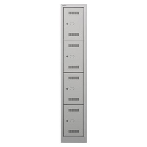 BISLEY Schließfachschrank MonoBloc ML03S4 lichtgrau ML03S4645, 4 Schließfächer 32,2 x 50,0 x 170,0 cm von Bisley