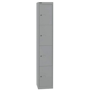 BISLEY Schließfachschrank silber CLK124355, 4 Schließfächer 30,5 x 30,5 x 180,2 cm BISLEY Schließfachschrank silber CLK124355, 4 Schließfächer 30,5 x 30,5 x 180,2 cm von Bisley