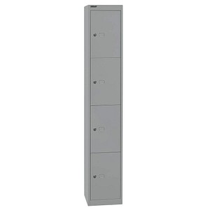 BISLEY Schließfachschrank silber CLK124355, 4 Schließfächer 30,5 x 30,5 x 180,2 cm von Bisley