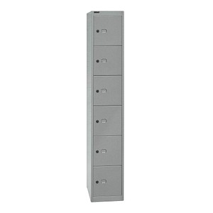 BISLEY Schließfachschrank silber CLK186355, 6 Schließfächer 30,5 x 45,7 x 180,2 cm von Bisley