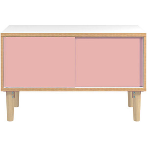 BISLEY Sideboard Poise, POS1007W620 verkehrsweiß, rosa 100,0 x 45,0 x 62,1 cm von Bisley